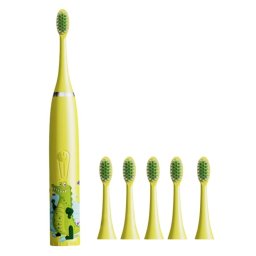 Periuță de dinți electrică (sonică) pentru copii | Curățare profundă, design amuzant, Aligator, galben