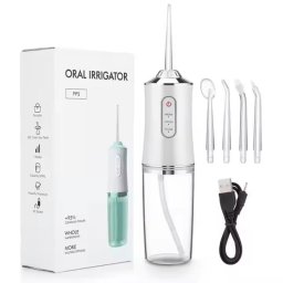 Irigator oral portabil Royall A8, Duș bucal pentru copii și adolescenți – 220ml, reîncărcabil USB, silențios, cu 3 moduri de funcționare | alb