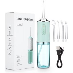Irigator oral portabil Royall A8, Duș bucal pentru copii și adolescenți – 220ml, reîncărcabil USB, silențios, cu 3 moduri de funcționare | verde