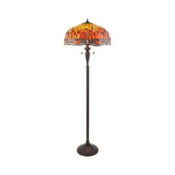 Endon 64070 - Lampadar Tiffany DRAGONFLY, 2xE27/60W/230V, diametru 50 cm