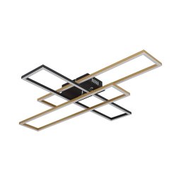 Plafonieră LED Globo 67208-40G DAKARI 40W/230V 3000K 60x80 cm negru/auriu
