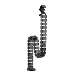 Organizator cabluri/canal cablu inaltime reglabila 1.3mx129mm Negru, Logilink KAB0092