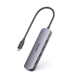 DOCKING Station 5-in-1, porturi: 1 x USB-C, 3 x USB-A, 1 x HDMI 4K @30Hz, PD 90W, conectare prin USB-C, gri