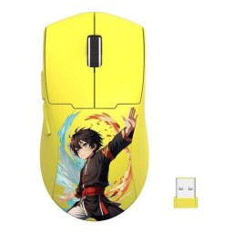 Mouse M918AKB-PRO – Mouse gaming wireless + USB, optic 16.000 DPI, 12 butoane laterale MMO, iluminare RGB, negru/albastru