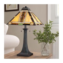 Quoizel QZ-NAVAJO-TL-VB - Lampă de masă Tiffany NAVAJO, 2xE27/60W/230V