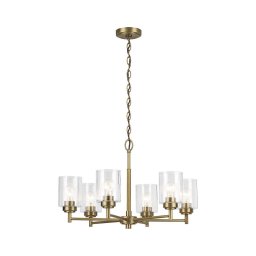 Lustră pe lanț Kichler KL-WINSLOW6-NBR WINSLOW 6xE27/60W/230V alamă