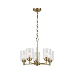 Lustră pe lanț Kichler KL-WINSLOW5-NBR WINSLOW 5xE27/60W/230V alamă