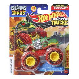HOT WHEELS MONSTER TRUCK SHARKS VS DINOS MASINUTA RAGEASAUR ECHIPA DINO SCARA 1 LA 64 SuperHeroes ToysZone