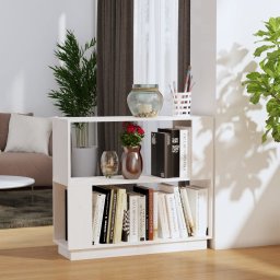 Biblioteca/Separator camera, alb, 80x25x70 cm lemn masiv pin GartenMobel Dekor