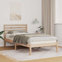 Cadru de pat cu headboard Maro 75 x 190 cm Lemn de brad solid GartenMobel Dekor