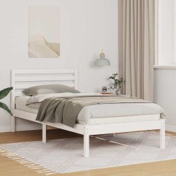 Cadru de pat cu headboard Alb 75 x 190 cm Lemn de brad solid GartenMobel Dekor