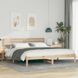 Cadru de pat cu headboard Maro 180 x 200 cm Lemn de brad solid GartenMobel Dekor