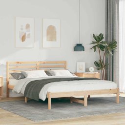 Cadru de pat cu headboard Maro 160 x 200 cm Lemn de brad solid GartenMobel Dekor