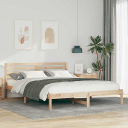 Cadru de pat cu headboard Maro 160 x 210 cm Lemn de brad solid GartenMobel Dekor