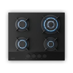 Klarstein Plită pe gaz Velaire, plită cu 4 arzătoare cu aprindere electrică, compatibilă cu gaz natural și GPL, 8000W, 60cm (PG6041BG-A1CB)
