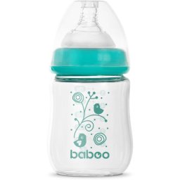 Baboo Anti-colic Glass Feeding Bottle Wide Neck biberon de sticlă 0m+ 150 ml