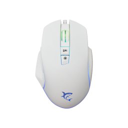 Mouse GARETH-W GM-5009 – Mouse gaming cu fir USB, optic 6400 DPI, 6 butoane + scroll, iluminare RGB, alb