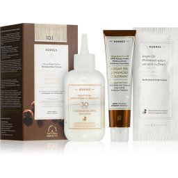 Korres Argan Oil Culoare permanenta pentru par cu ulei de argan culoare 10.1 Platinum Ash Blonde 50 ml