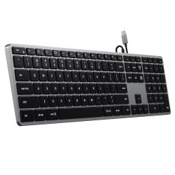 Tastatura cu fir Satechi Slim W3, USB-C, retroiluminata, layout US, gri