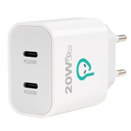 Alimentator Retea SPACER Power Delivery SPAR-TYPECQ-02, 2 x USB Type-C PD, max 20W