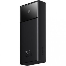 Acumulator Extern 2x USB Type-C Micro-USB 22.5W 20000mAh + Cablu Type-C 3A 30cm - Baseus Star-Lord (PPXJ080001) - Black