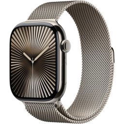 Apple Watch 10, GPS, Cellular, Carcasa Natural Titanium 46mm, Natural Milanese Loop - M/L
