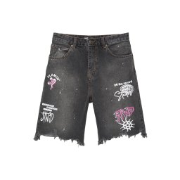 Pull&Bear Jeans lila / negru denim / alb