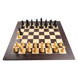 Piese sah Staunton 6 American Clasic Ebonised cu tabla de sah Barcelona Deluxe