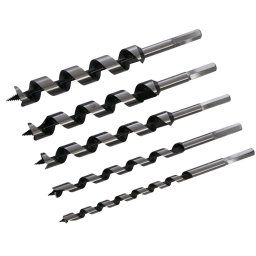 Set 5 piese burghii tip melc 3/8 5/8 3/4 7/8 1