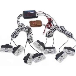Kit 8 lumini stroboscop 7 functii 12V Galben