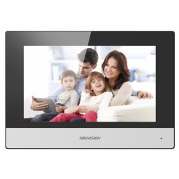 Monitor videointerfon WIFI modular 7" color Hikvision DS-KH6320-WTE1/EU;ecran LCD 7" color cu touch screeen, rezolutie ecran 1024 × 600; designmodern; Conectivitate: Retea wireless: Wi-Fi 802.11b/g/n; Network:10/100Mbps self adaptive network ; TCP/IP,