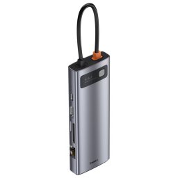 BASEUS Metal Gleam Series 9 az 1-ben hub USB-C - 3x USB 3.0 + HDMI + USB-C PD + Ethernet RJ45 + microSD / SD + VGA