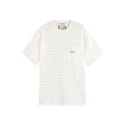 SCOTCH & SODA T-Shirt Relaxed-Fit Horizonal Textured 181569 100 eggnog
