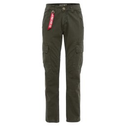ALPHA INDUSTRIES Pantaloni cu buzunare 'Agent' kaki / roșu / alb