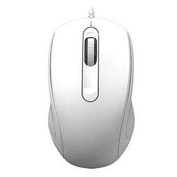 Mouse OM441W – Mouse optic cu fir USB, 1200 DPI, 3 butoane + scroll, alb