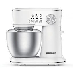 Robot de bucatarie Heinner HPM-1000WHCH, 1000W, Bol Inox: 5L, 10 viteze, capac transparent protectie, Alb
