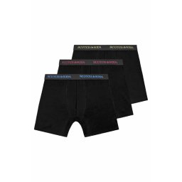 SCOTCH & SODA Lenjerie (Pack of 3) Solid Cotton Stretch Boxer Brief SSFA24M152062 018 black/bright