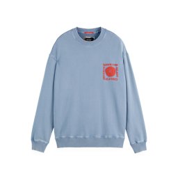 SCOTCH & SODA Futer Relaxed-Fit Washed Artworkshirt 181705 410 faded denim