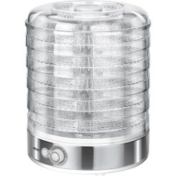 Deshidrator Deshidratator pentru alimente MPM, 5 tavi, Controlul temperaturii (35 ° C-70 ° C), Fara BPA, Transparent