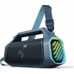 Boxa portabila Soundcore Boom 2 Plus, 140W, BassUp 2.0, IPX7, Lumini RGB, Baterie externa, Bluetooth 5.3 Albastru