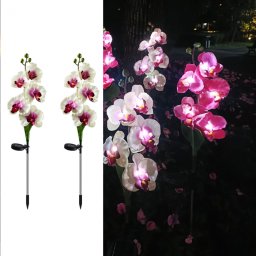 Set 2 x Lampi Solare Orhidee cu LED , Decor Romantic pentru Gradina, Tarus si Panou Solar