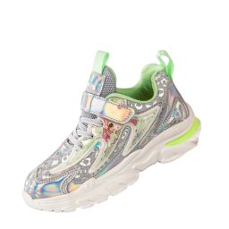 Pantofi sport pentru copii, material piele ecologica, argintiu