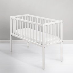 Mini patut co-sleeping din lemn Classic White 90 x 40 cm