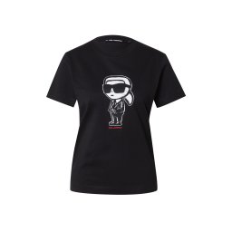 Karl Lagerfeld Tricou 'Ikon' roșu cranberry / negru / alb