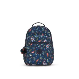 KIPLING Rucsac 'Seoul Lap' bleumarin / albastru regal / galben închis / gri deschis