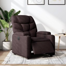 Fotoliu rabatabil electric, maro închis, material textil GartenMobel Dekor