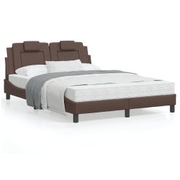 Cadru de pat cu tablie, maro, 140x190 cm, piele ecologica GartenMobel Dekor