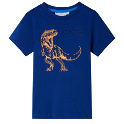 Tricou de copii cu maneci scurte albastru închis, 128 GartenMobel Dekor