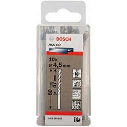 Set 10 burghie pentru metal, HSS-CO, 4.5 mm, tija cilindrica