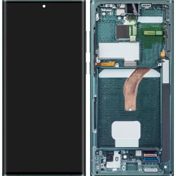 Piese si componente Display cu Touchscreen Samsung Galaxy S22 Ultra 5G S908, cu Rama, Verde, Service Pack GH82-27488D